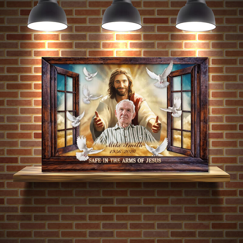 Personalized Picture Canvas Wall Art with God Pattern Creative Present for Family