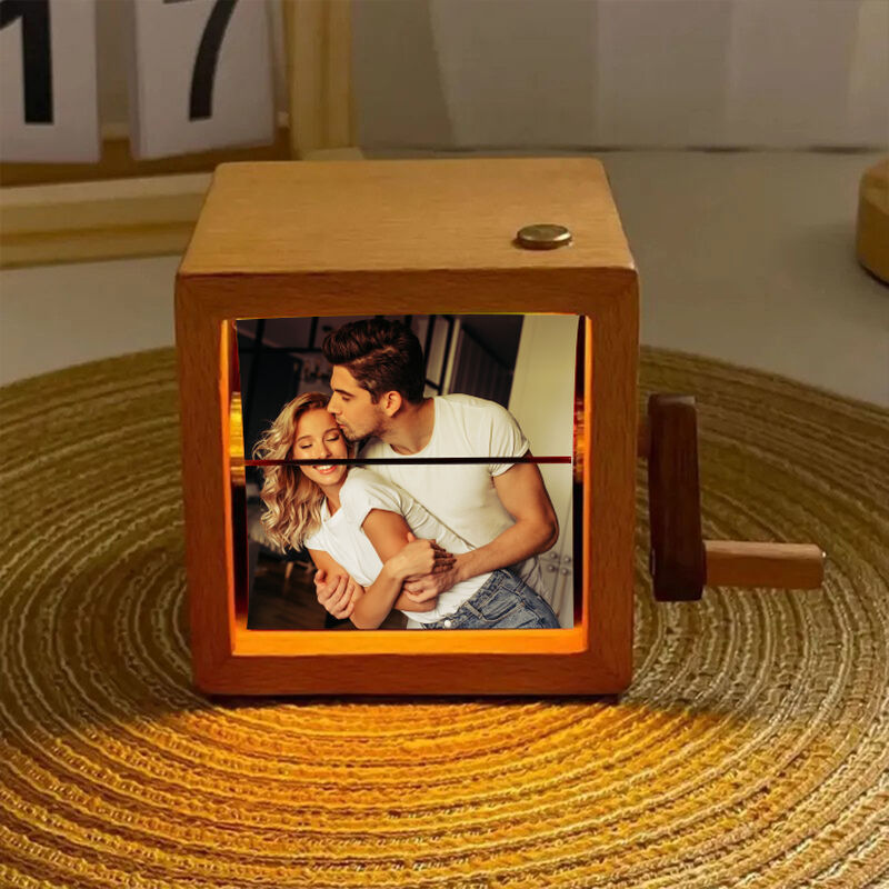 Cadre De Livre Photo Personnalisé, Machine D'animation, Album Photo Mécanique À Manivelle Avec Lumière, cadeau romantique pour la Saint-Valentin