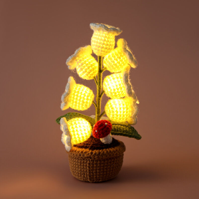 Crochet Lily of the Valley Lamp Crochet Flower Light Home Decor Valentine's Day Gift for Her
