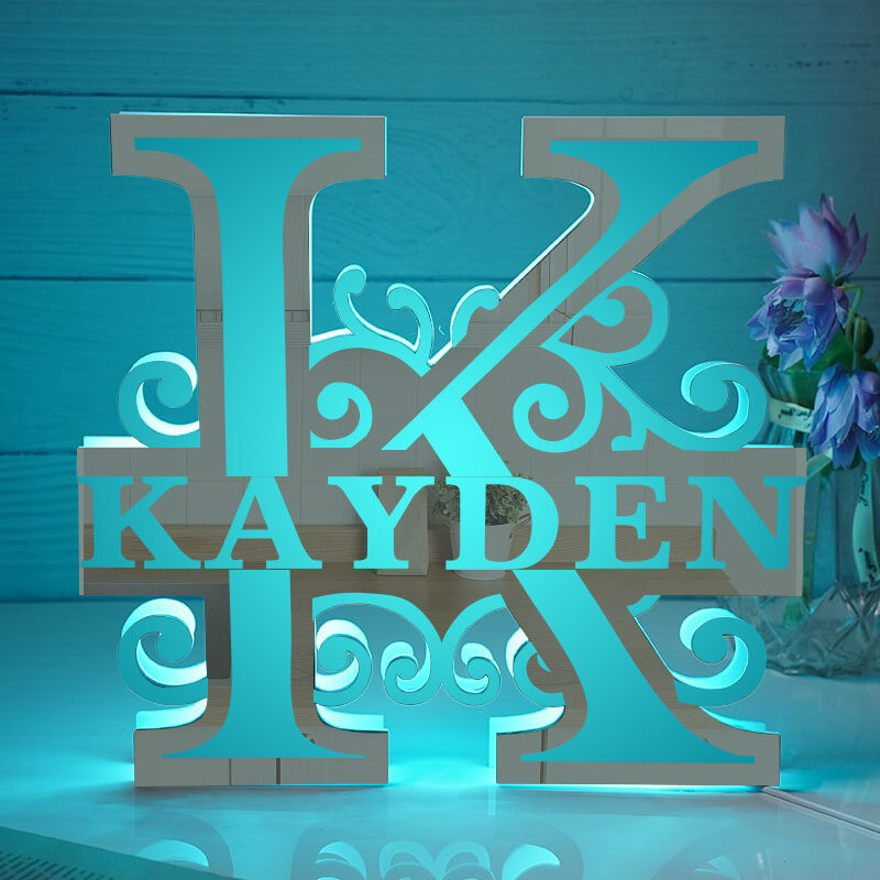 Personalized Mirror Lamp Custom Name And Initials Simple Gift For Him