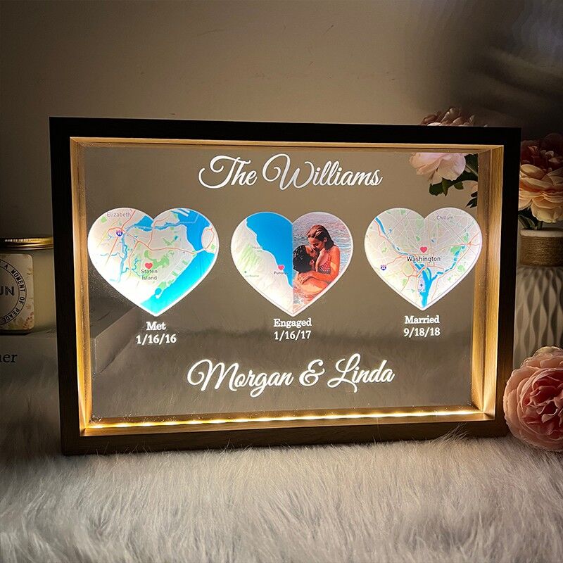 Personalized Map Night Light Wonderful Present for Sweet Couples