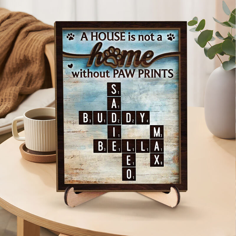Personalized Scrabble Frame A House Is Not A Home without Paw Prints Creative Gift for Pet Lovers