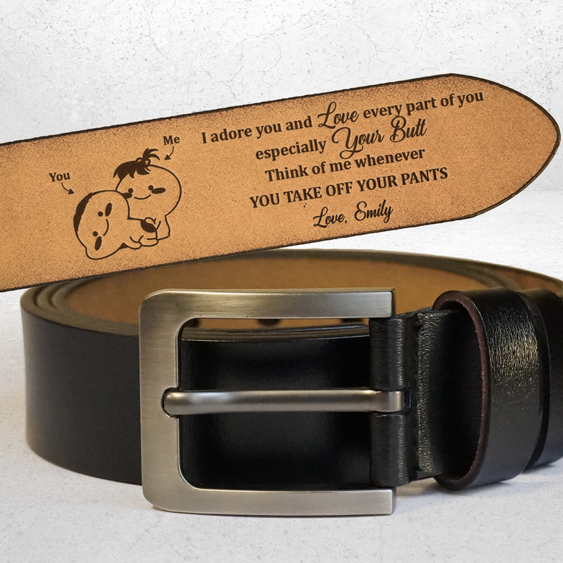 Cinturón de cuero personalizado, cinturón de cuero genuino grabado, dulce regalo de aniversario para el esposo.