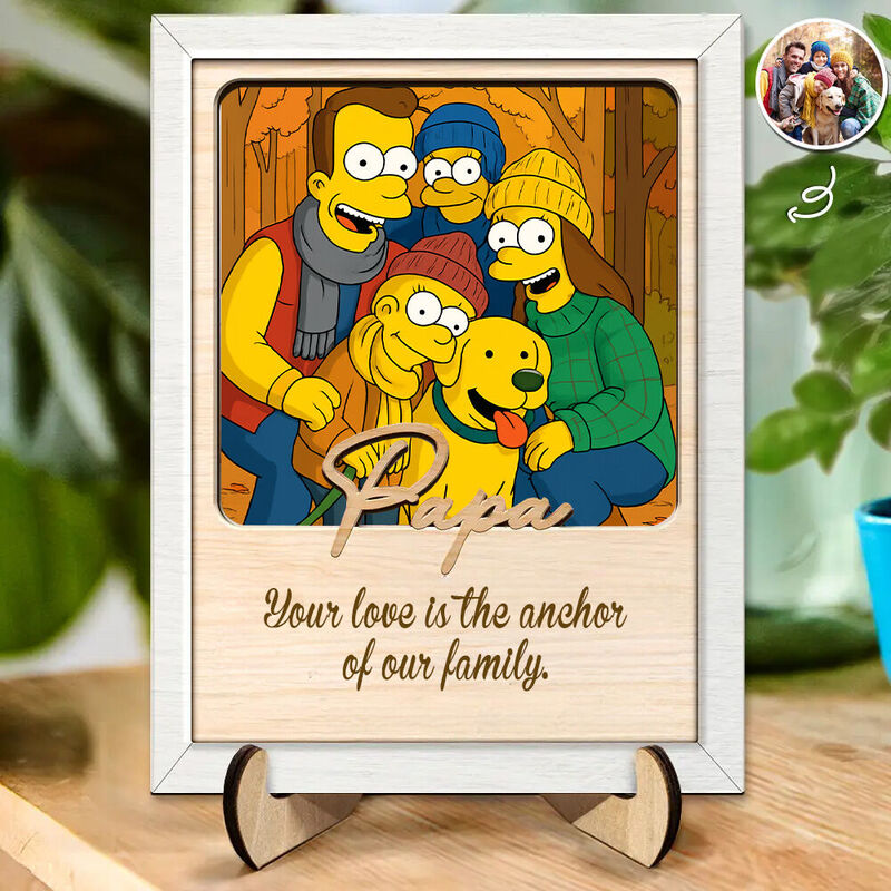 Cornice fotografica personalizzata in stile Simpsons Regalo per la festa del papà
