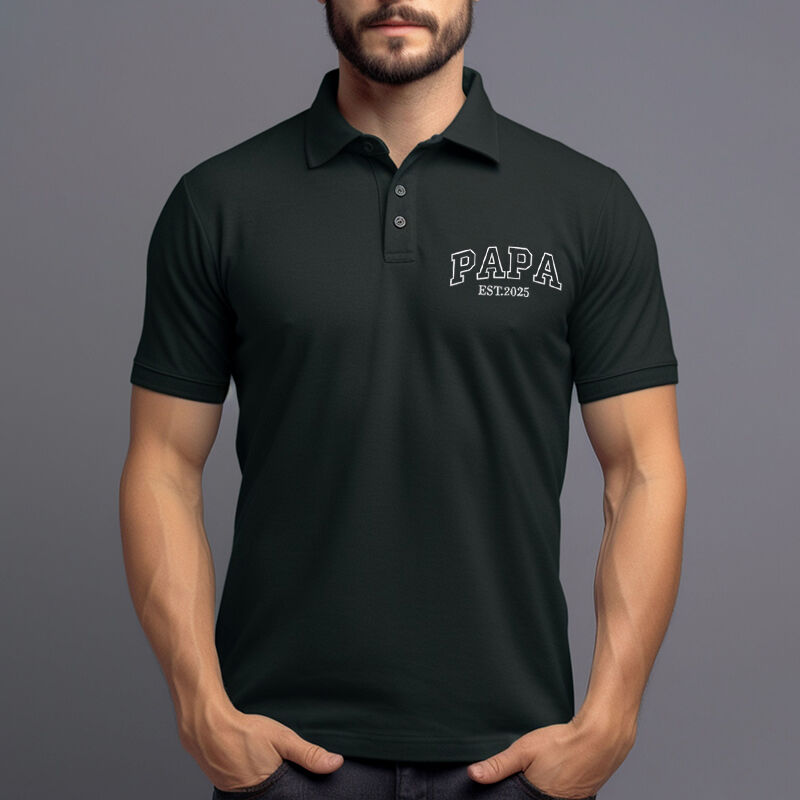 Personalized Nickname Embroidered Polo Shirt with Custom Date Perfect Gift for Family